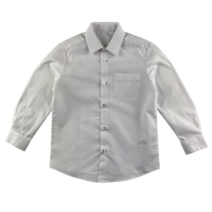 White unisex long sleeve school shirt