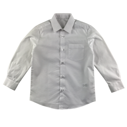 White unisex long sleeve school shirt