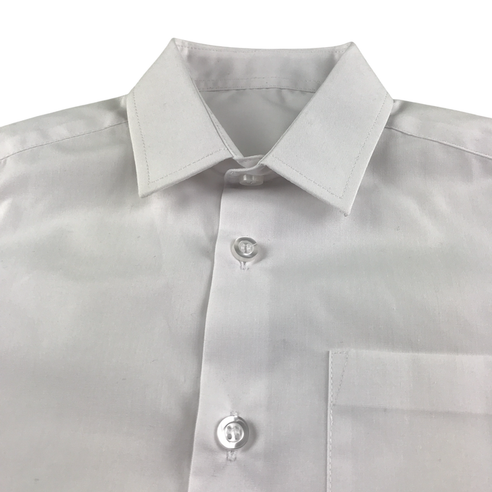 White unisex long sleeve school shirt