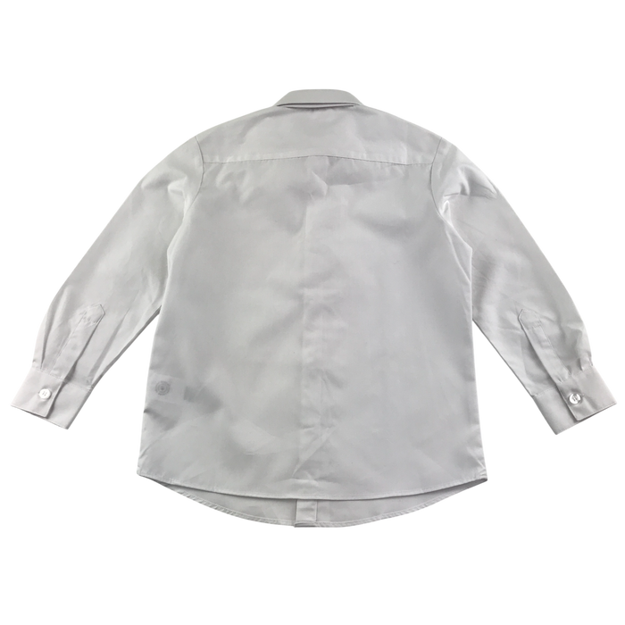 White unisex long sleeve school shirt