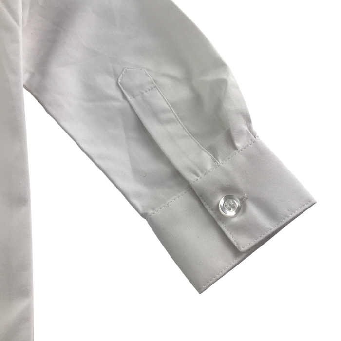 White unisex long sleeve school shirt