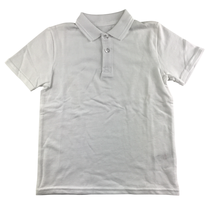 White unisex school polo shirt