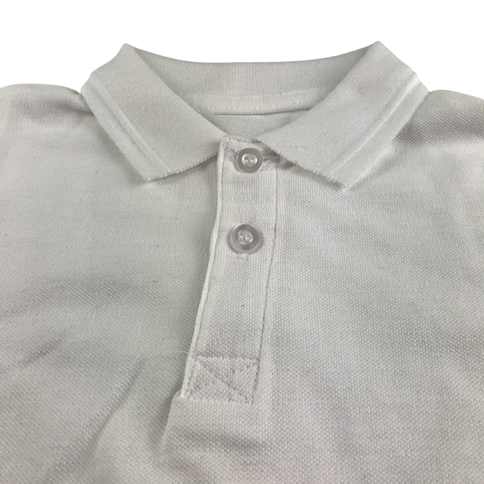 White unisex school polo shirt