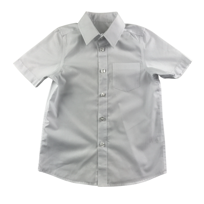 White unisex short sleeve school shirt