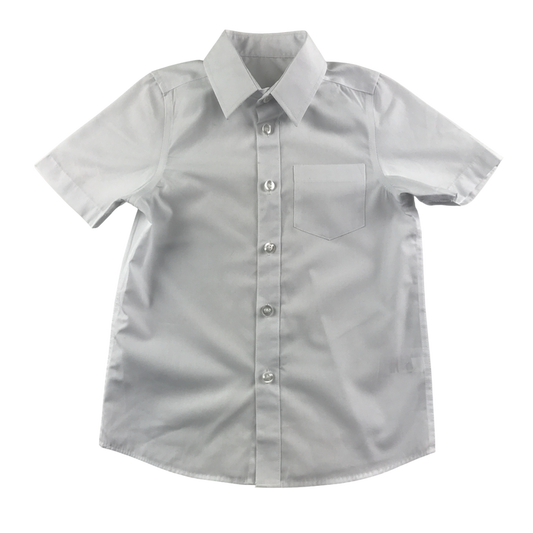 White unisex short sleeve school shirt