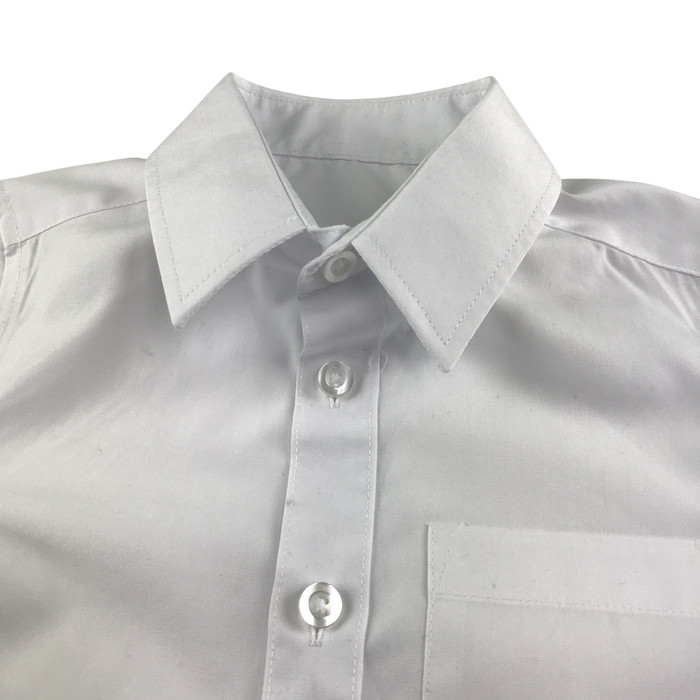 White unisex short sleeve school shirt