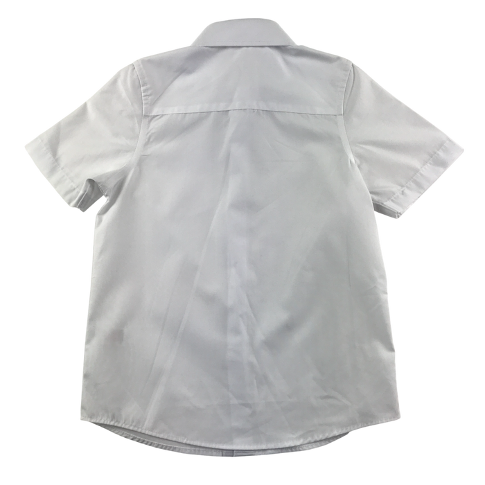 White unisex short sleeve school shirt