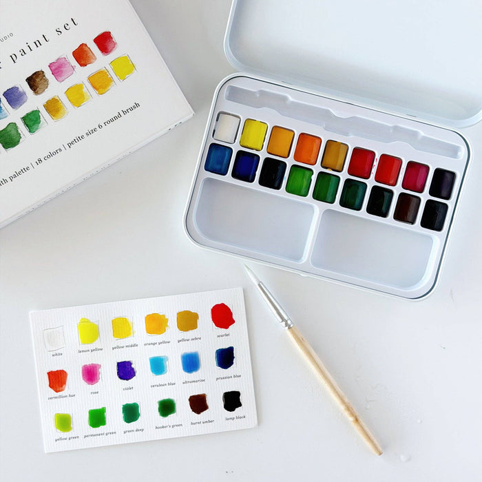 White Watercolor Paint Set