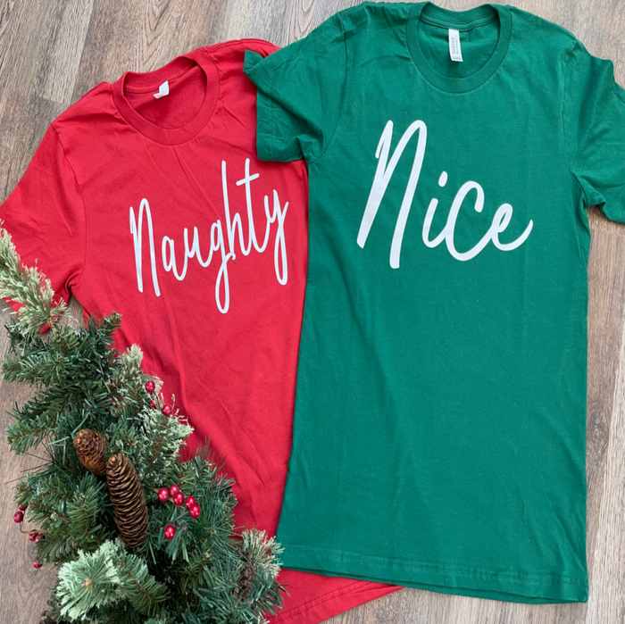 Wholesale Naughty or Nice Christmas Tee