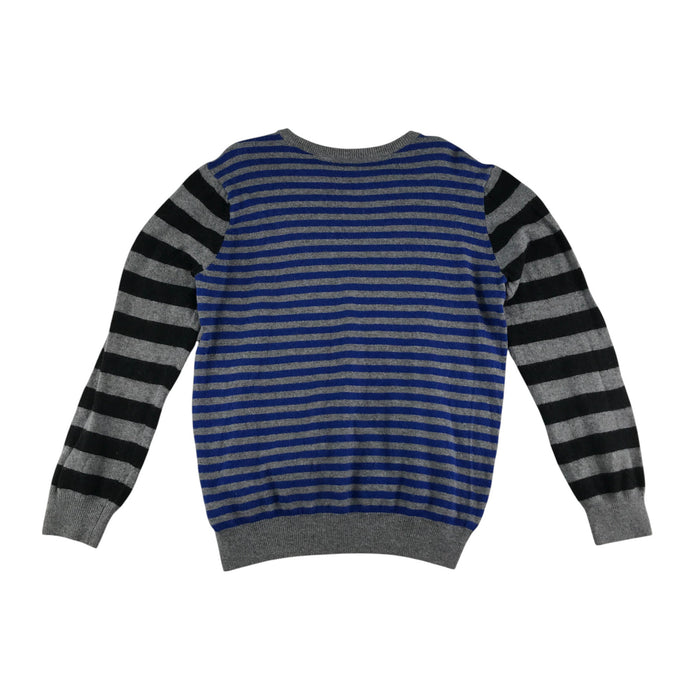 Wild 12-13 years grey black and blue striped jumper