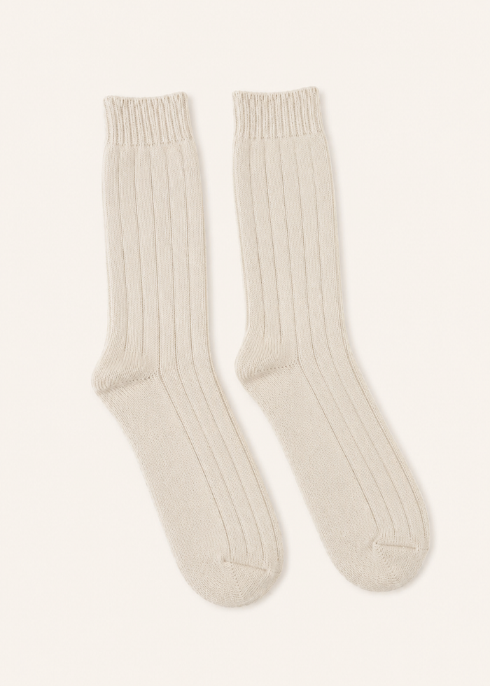 Wild Donegal Cashmere Blend Socks | Beige