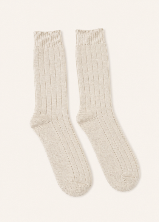Wild Donegal Cashmere Blend Socks | Beige