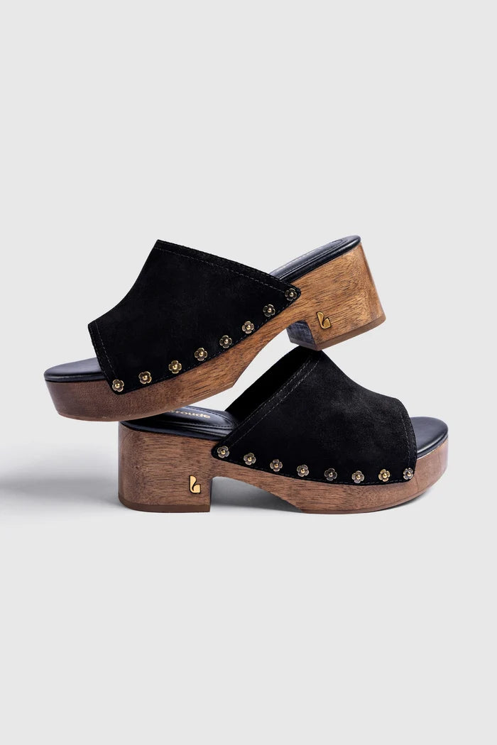 Willow Mule Black Suede Mule Larroudé