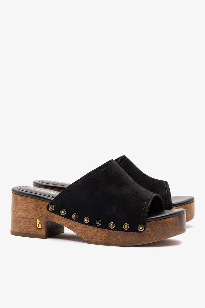 Willow Mule Black Suede Mule Larroudé