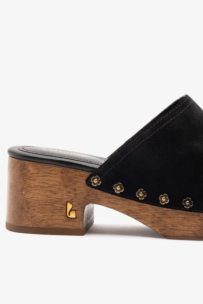 Willow Mule Black Suede Mule Larroudé