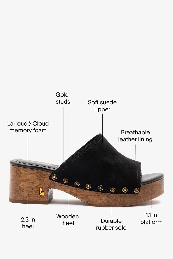 Willow Mule Black Suede Mule Larroudé