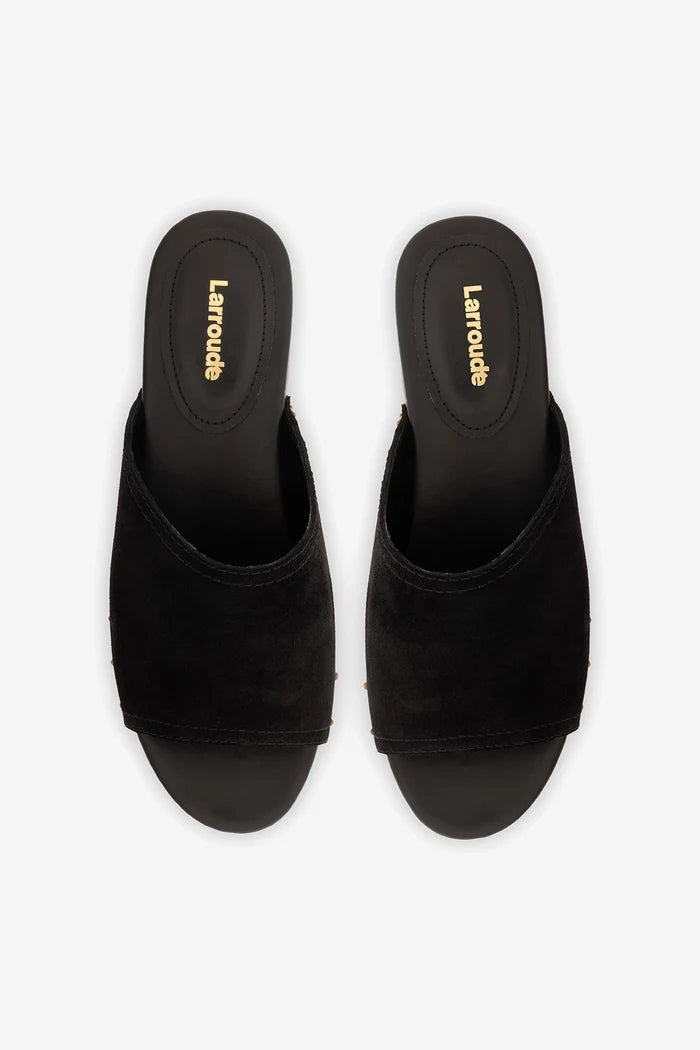 Willow Mule Black Suede Mule Larroudé
