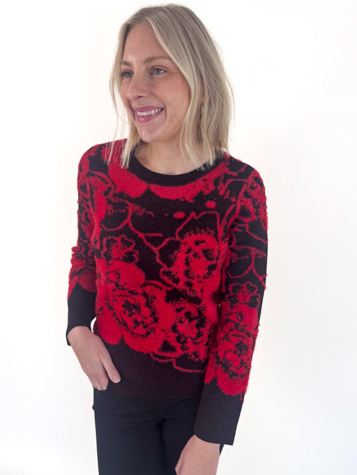 Winter Romance Floral Sweater