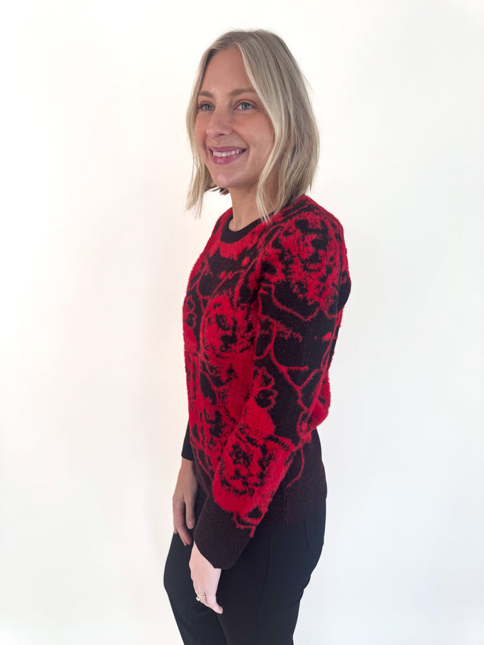 Winter Romance Floral Sweater