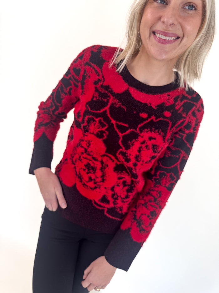 Winter Romance Floral Sweater
