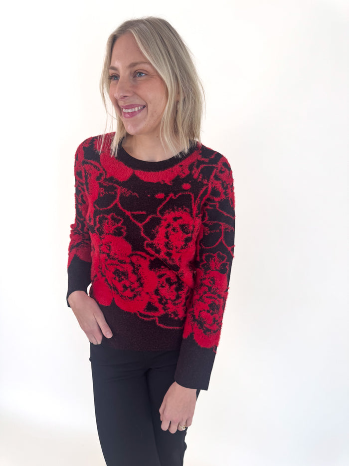 Winter Romance Floral Sweater