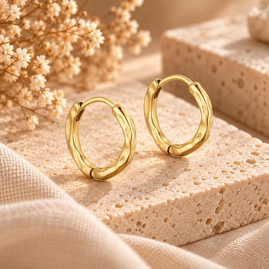 Wolff Jewelry - Rusty Mini Hoops 15mm - 18 karat guldbelagt