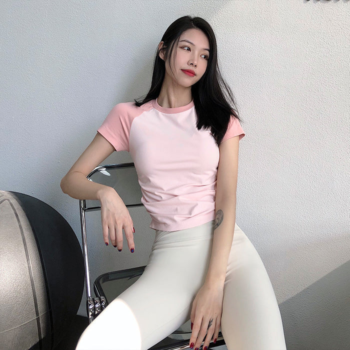 Women's Quick-Dry Activewear Top - Raglan Sleeve Workout T-Shirt