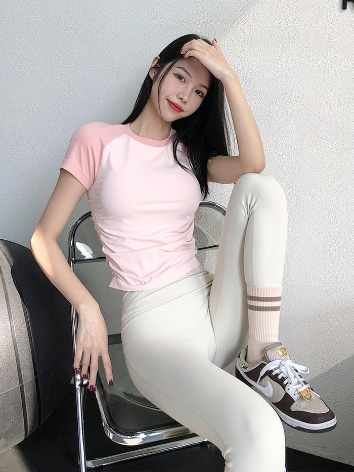 Women's Quick-Dry Activewear Top - Raglan Sleeve Workout T-Shirt