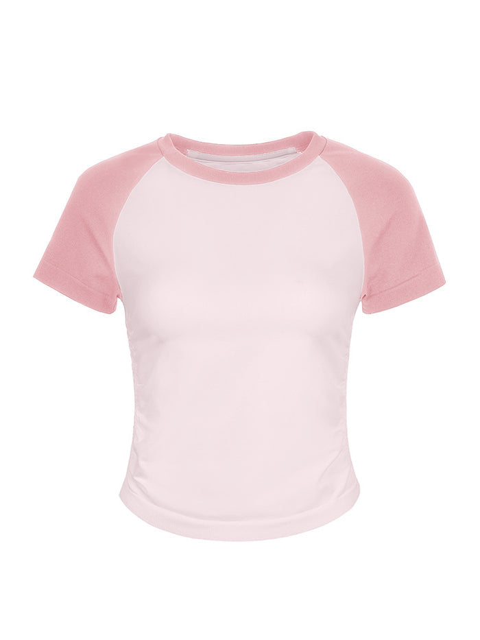 Women's Quick-Dry Activewear Top - Raglan Sleeve Workout T-Shirt