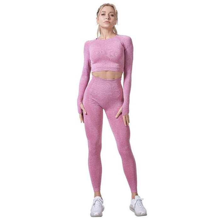 Women's Seamless Yoga Set - Leggings & Cropped Top