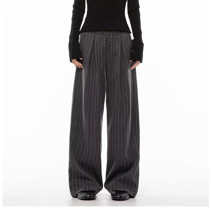 Women's Wide Leg Trousers - Drawstring Casual Pants