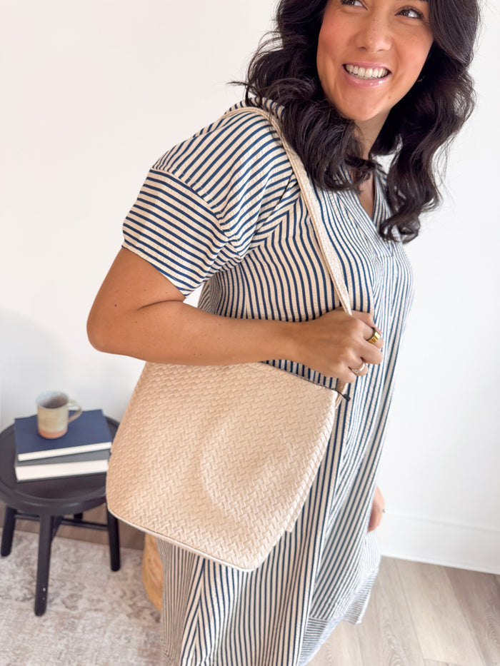 Woven Walker Microfiber Leather Bag