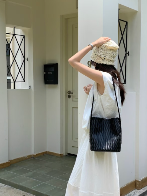 Woven Walker Microfiber Leather Bag