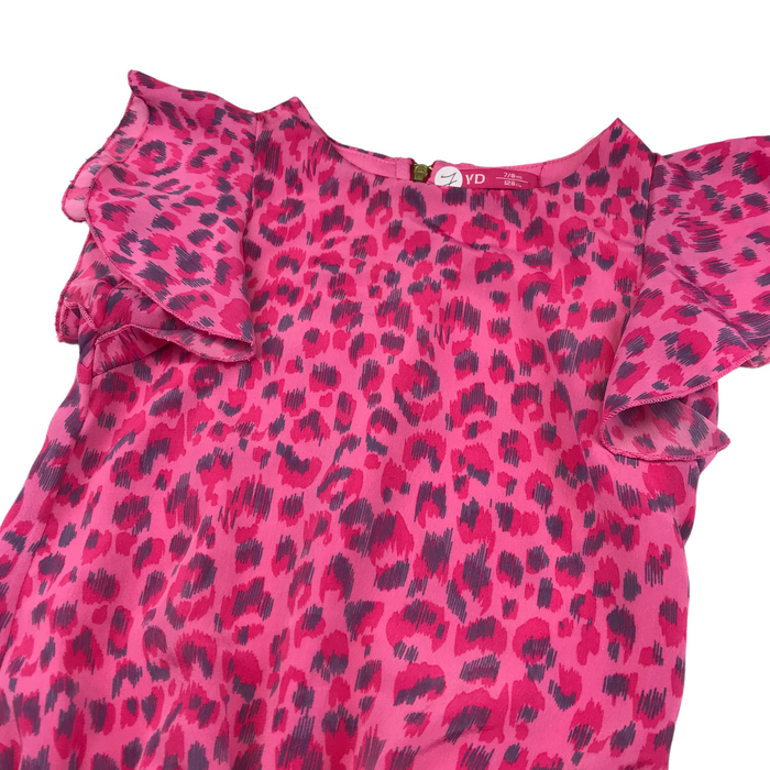 YD 7-8 years pink animal pattern playsuit