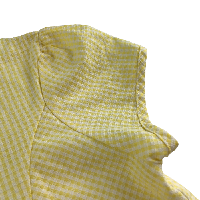 Yellow gingham with zipper school summer dress
