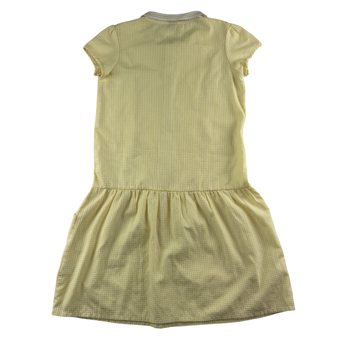 Yellow gingham with zipper school summer dress