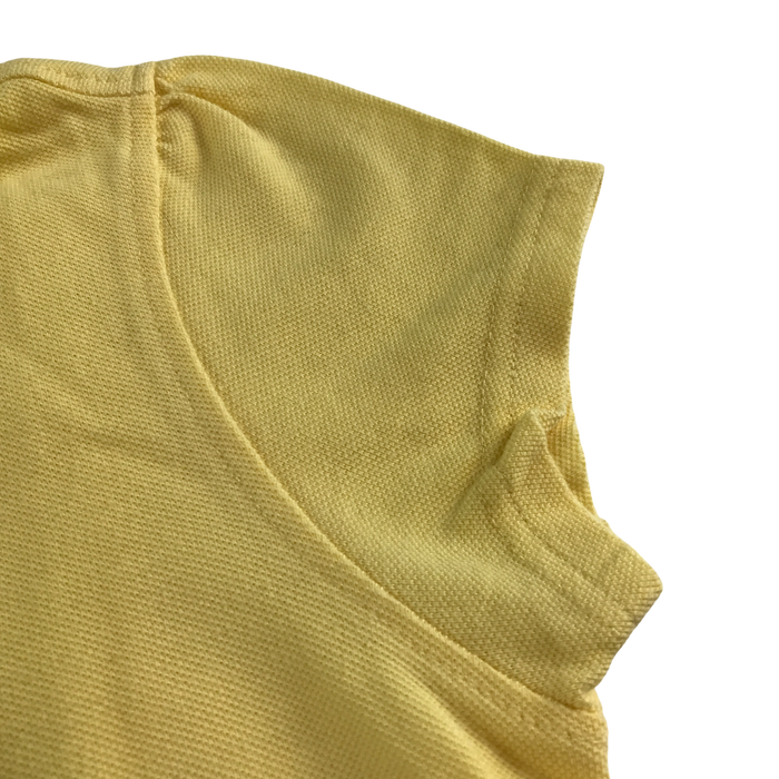 Yellow girls scallop collar school polo shirt