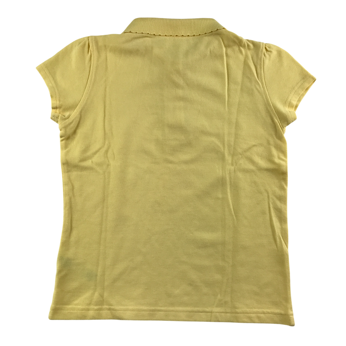 Yellow girls scallop collar school polo shirt