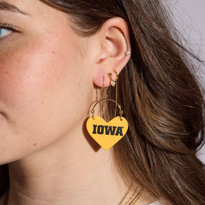 Yellow Iowa Lover Earring