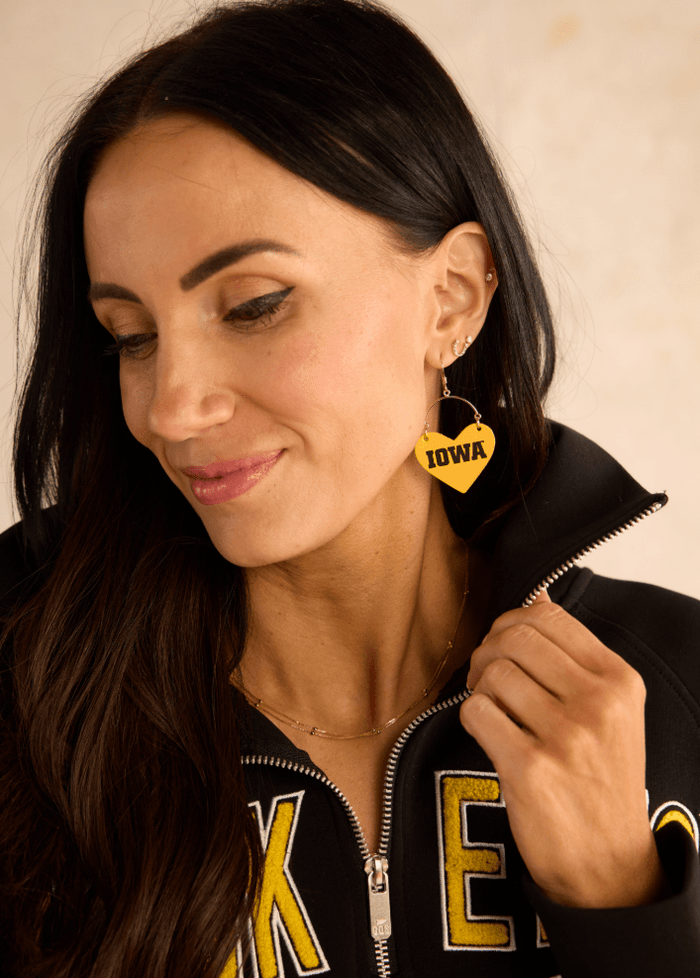 Yellow Iowa Lover Earring