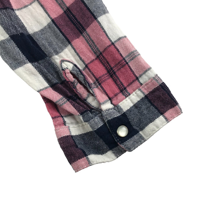 Young Dimensions 10 years navy pink checked buttoned cotton shirt