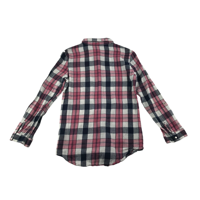 Young Dimensions 10 years navy pink checked buttoned cotton shirt