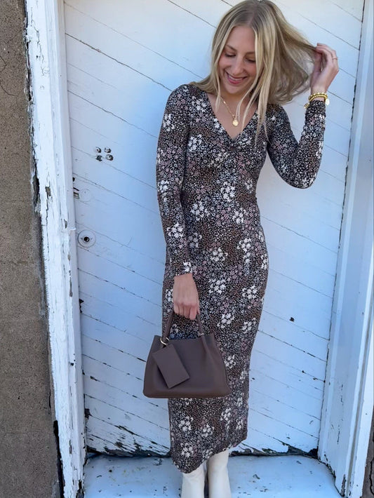 [Z SUPPLY] Exhale Sable Floral Midi Dress