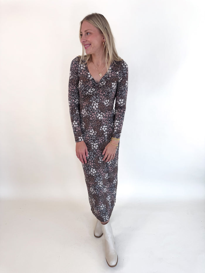 [Z SUPPLY] Exhale Sable Floral Midi Dress