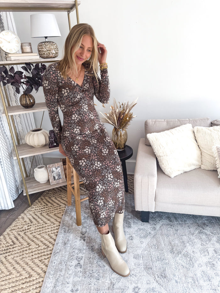 [Z SUPPLY] Exhale Sable Floral Midi Dress