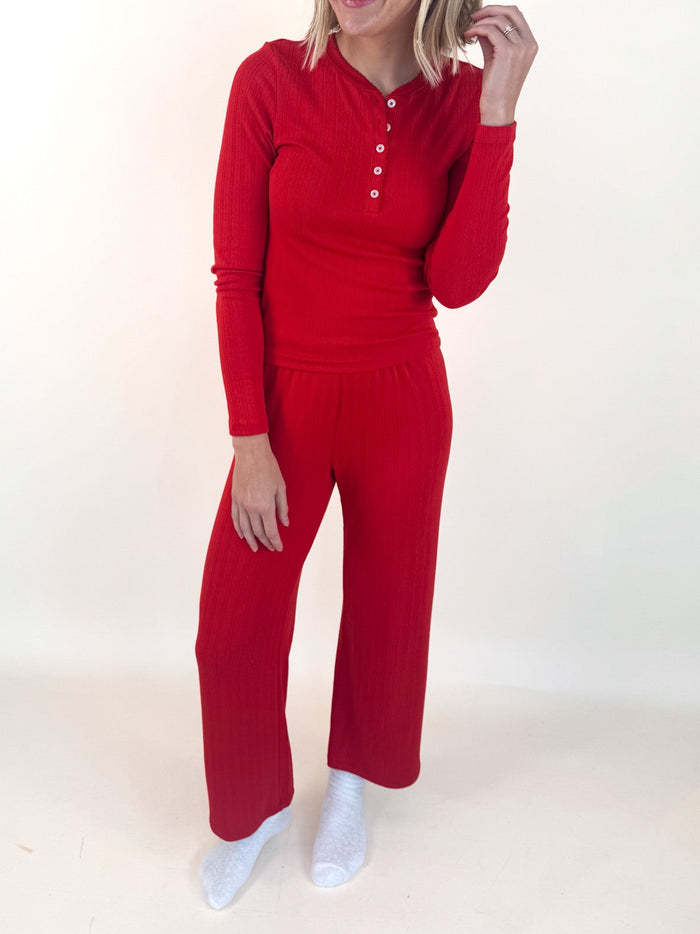 [Z SUPPLY] Holly Red Luxe Pointelle Pant
