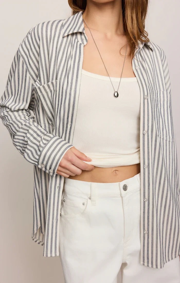 [Z SUPPLY] Reese Button Up Stripe Top – women's blouse