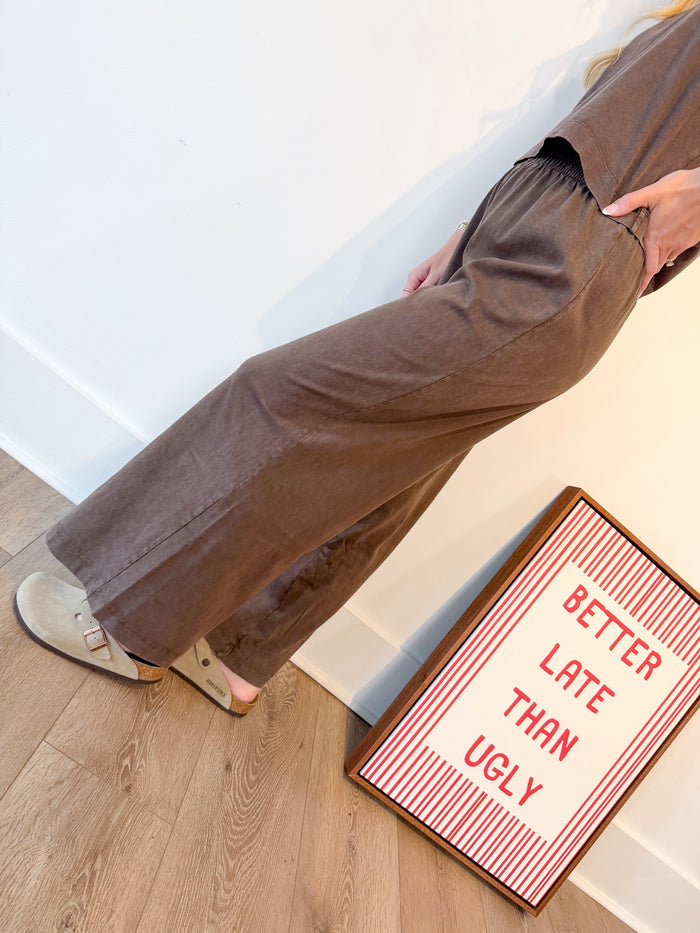 [Z SUPPLY] Scout Jersey Crop Flare Pant-Chocolate – women's bottoms