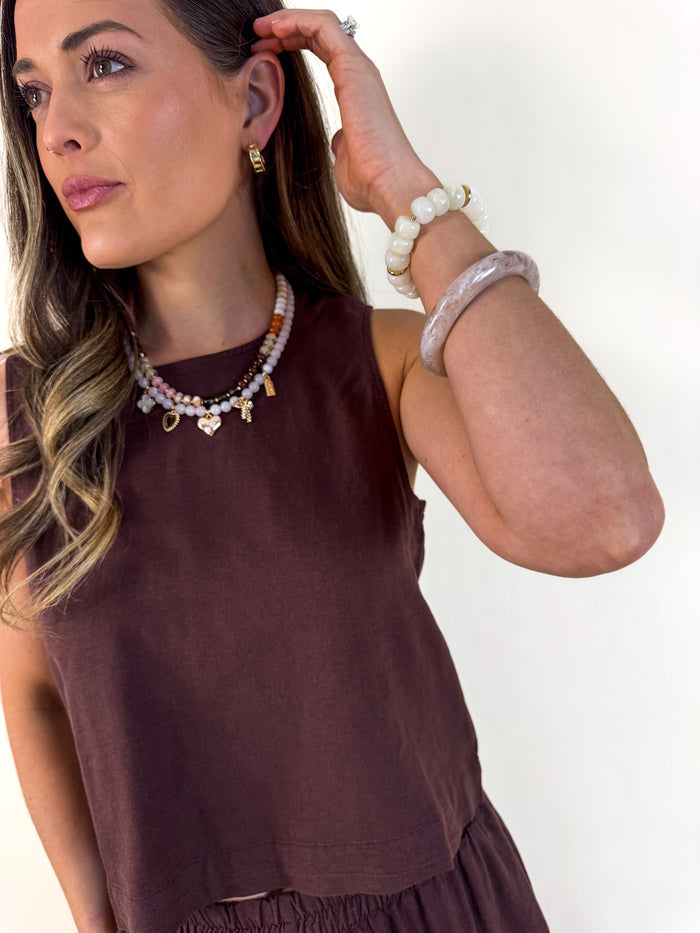 [Z SUPPLY] Sloane Linen Tank Top - Chocolate Cherry