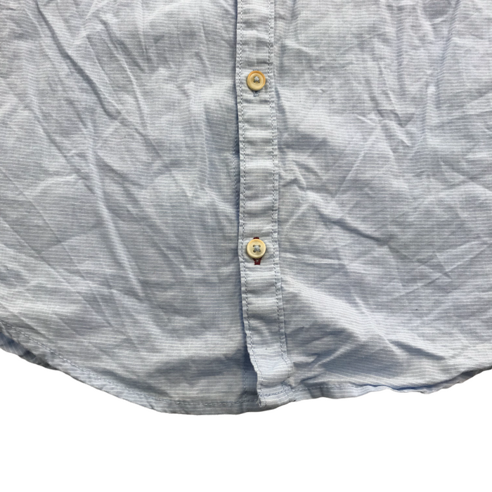 Zara 5 years light blue and white striped short sleeve shirt